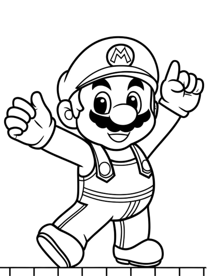 free super mario coloring sheets