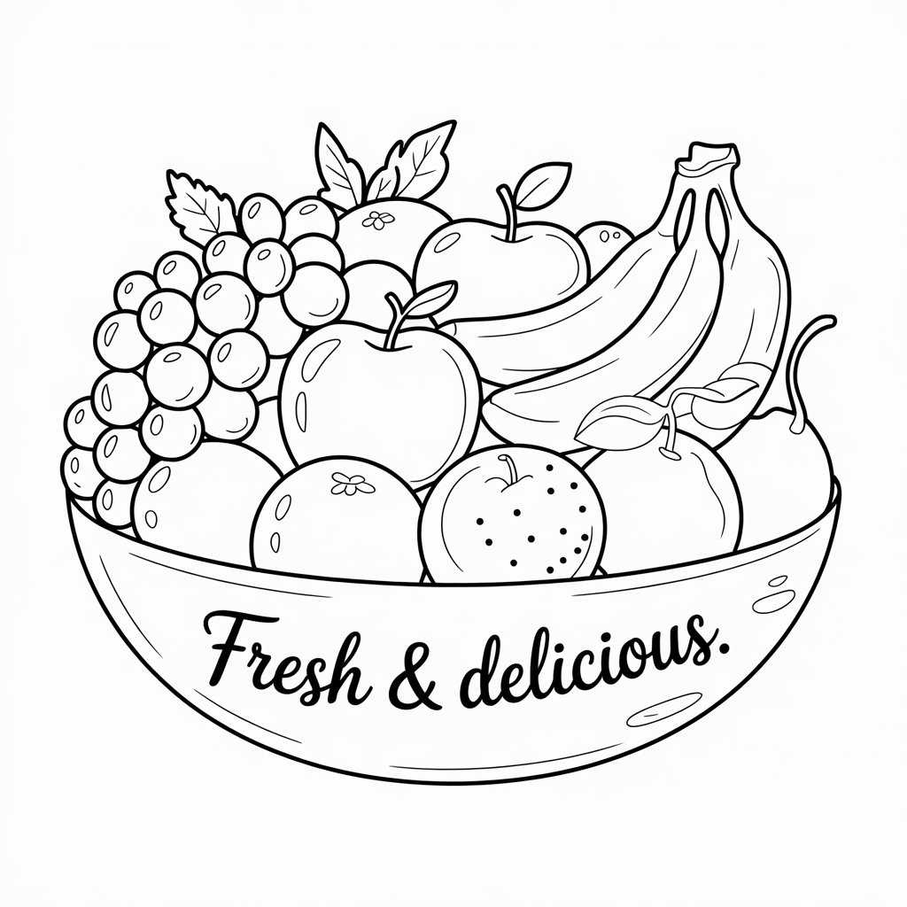 fruit basket coloring page