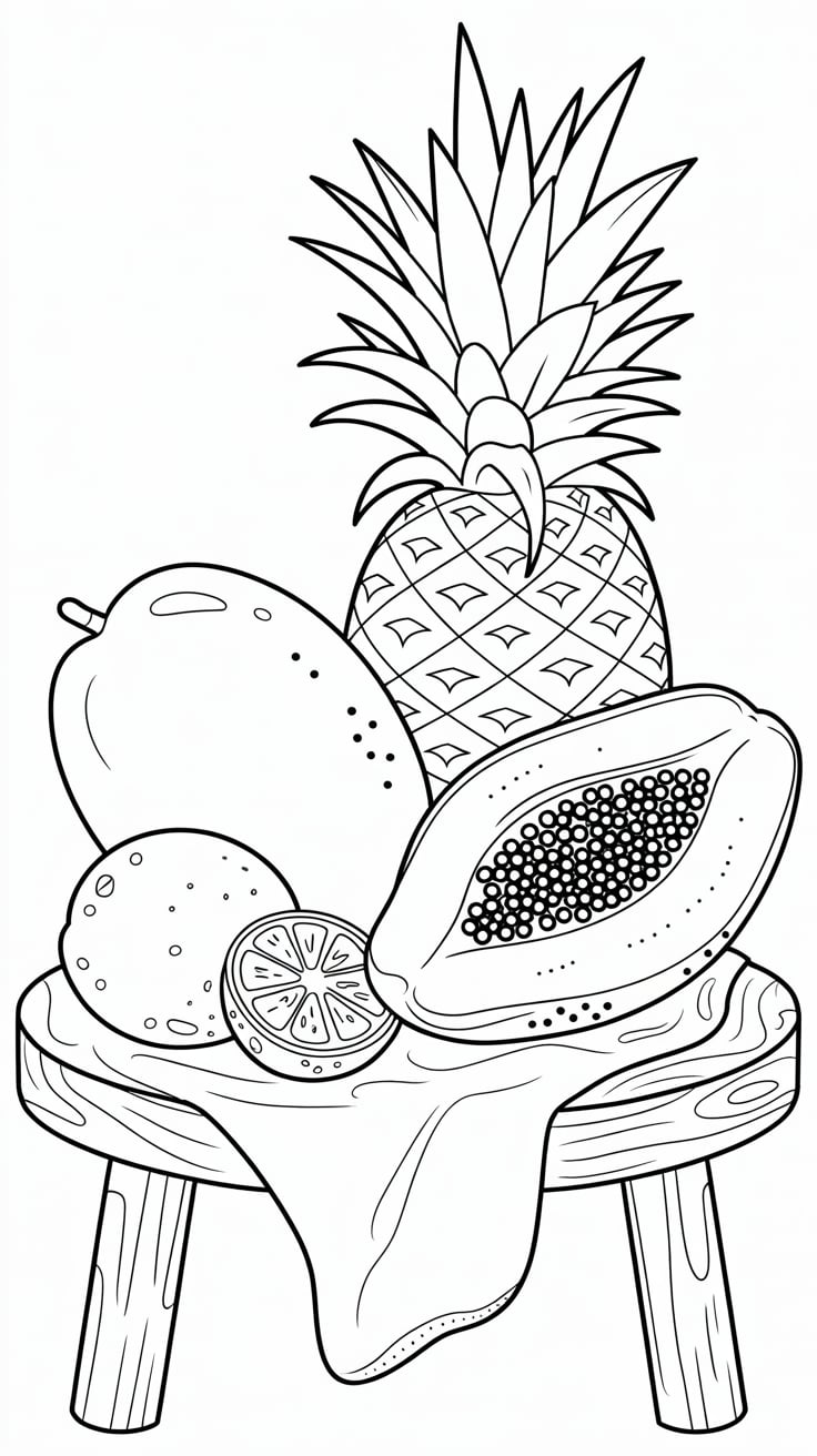 printable fruit coloring pages
