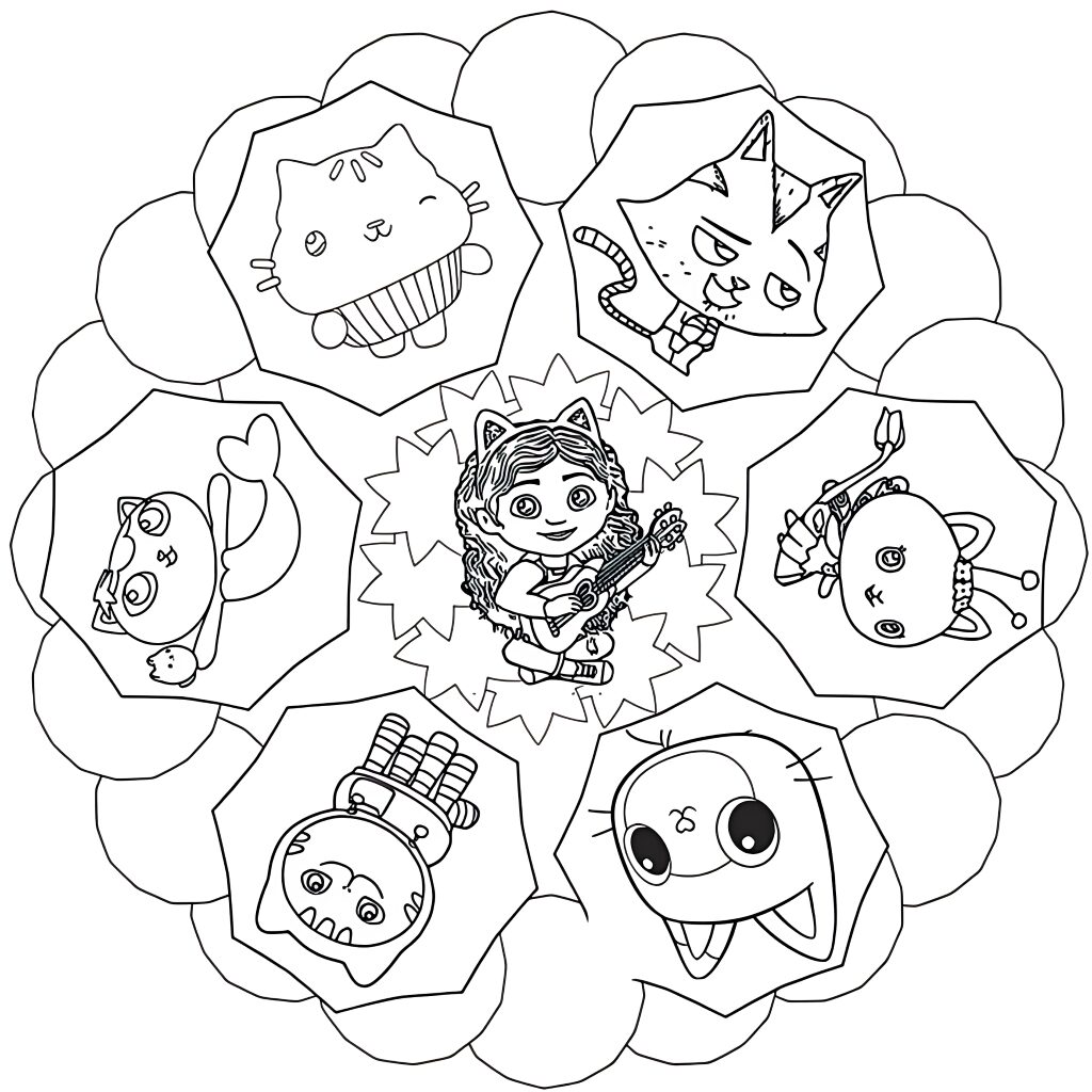 gabby dollhouse color pages