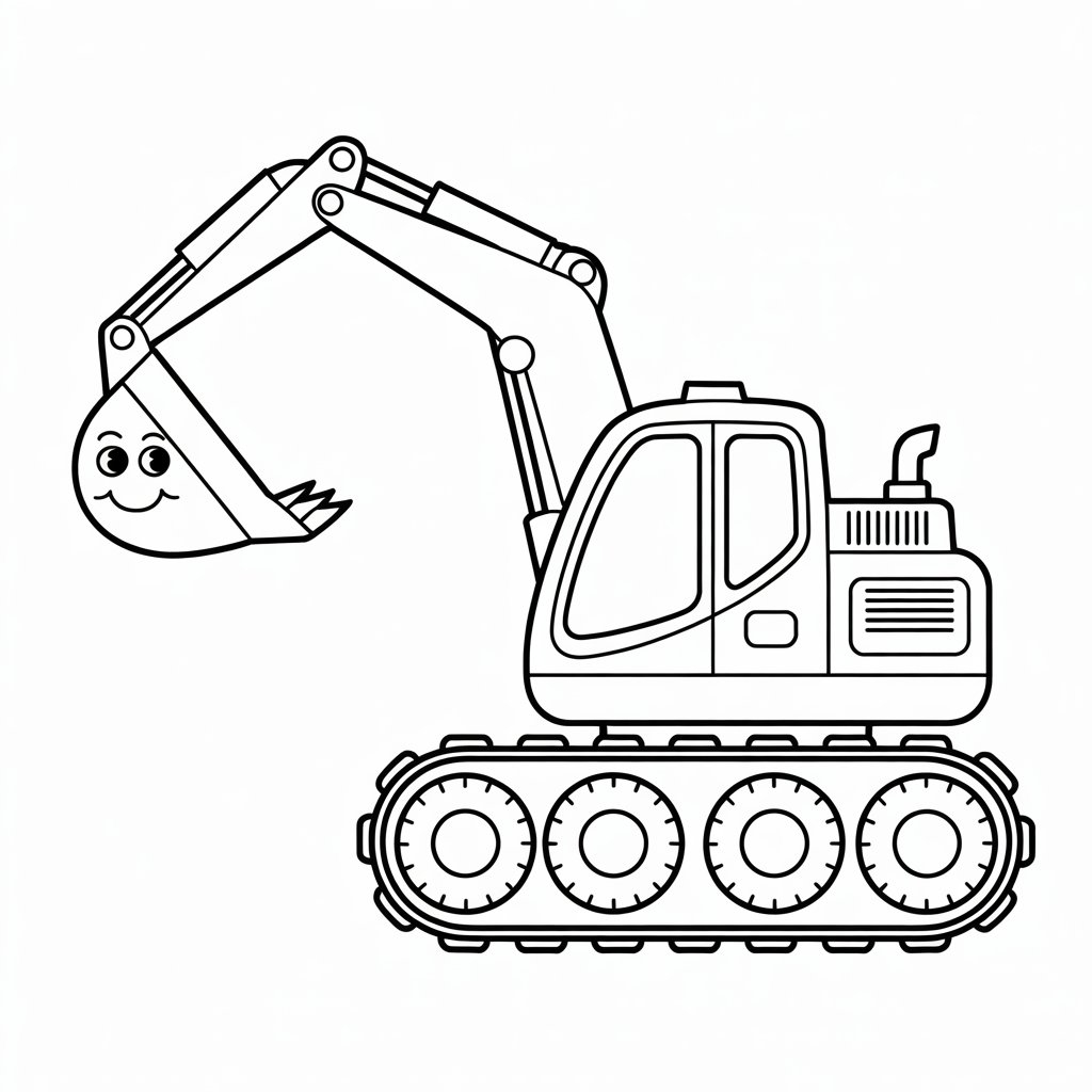 excavator coloring page pdf