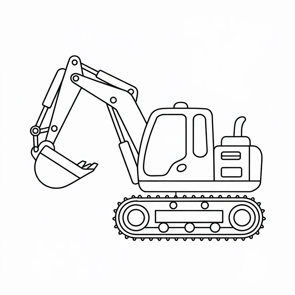 coloring page excavator