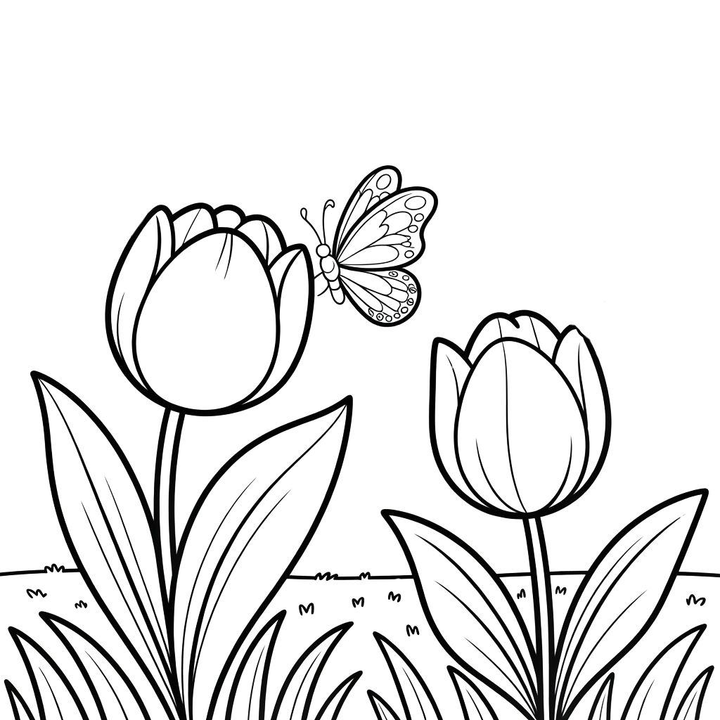 tulips coloring pages