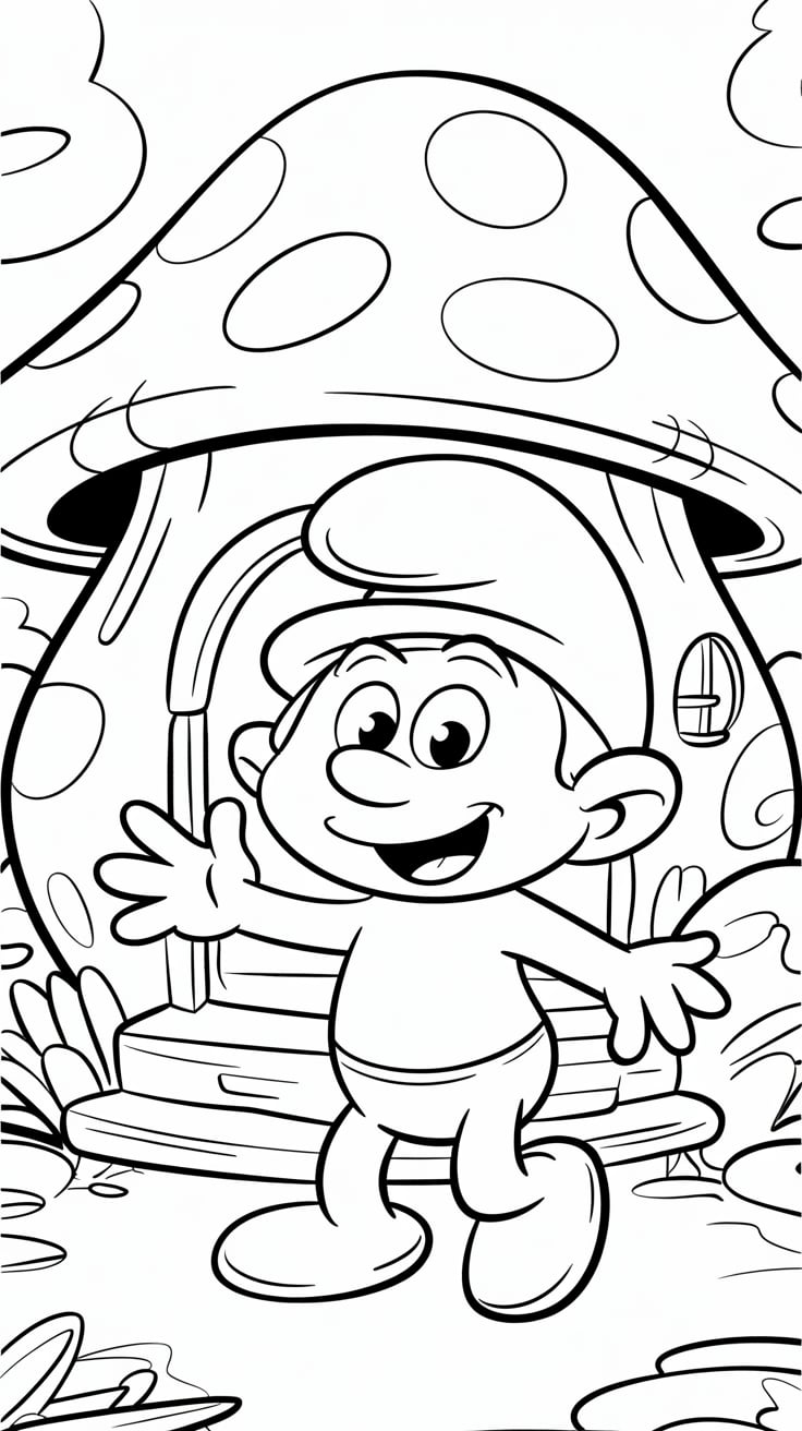 coloring pages smurfs