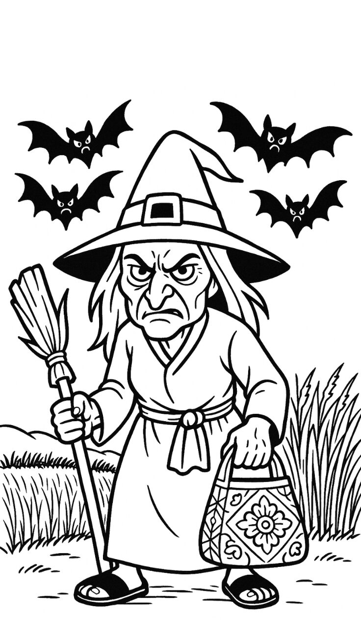 witch coloring page