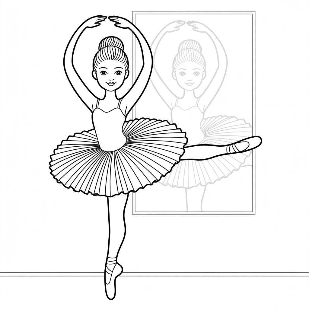 coloring page of a ballerina