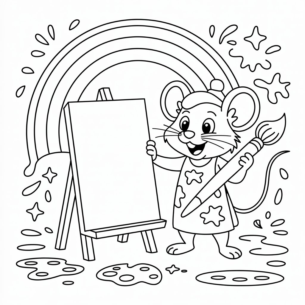 mouse coloring sheet
