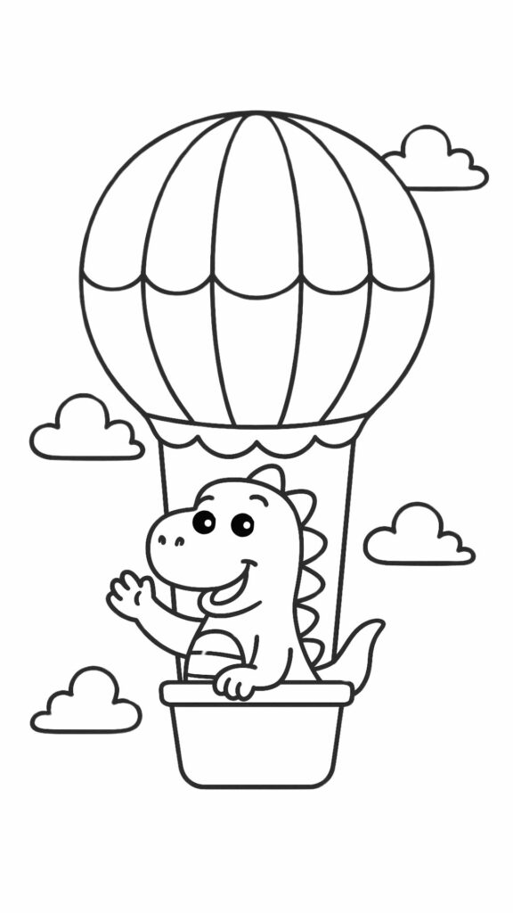hot air balloon coloring page for adults