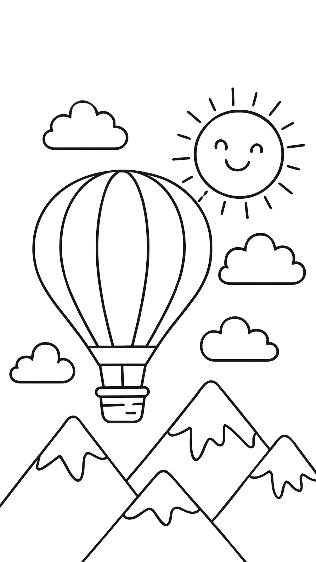 hot air balloon coloring page free