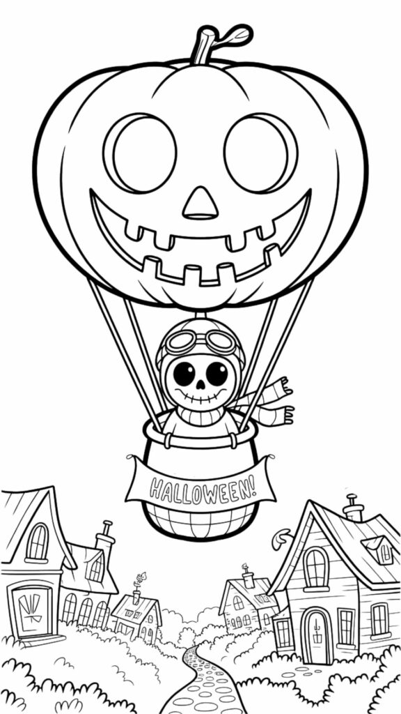hot air balloon coloring page pdf