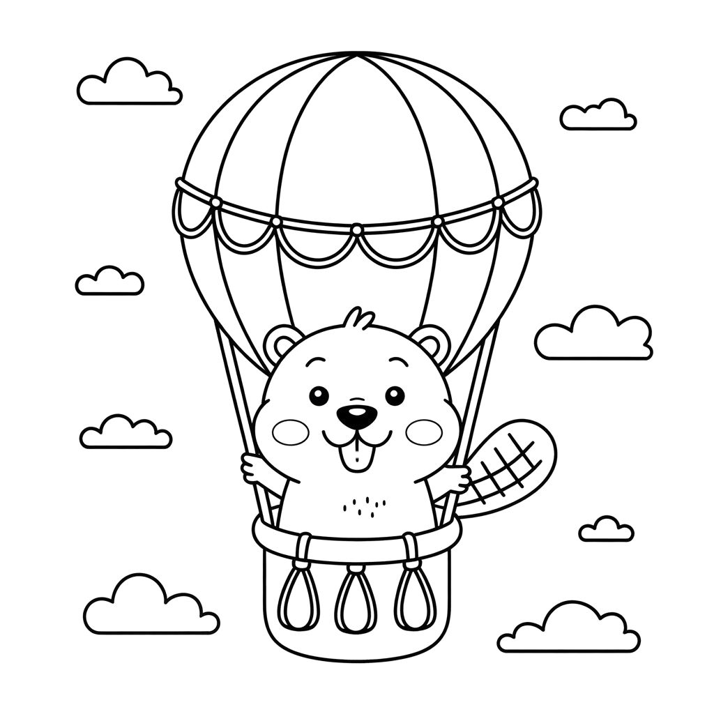 hot air balloon coloring page