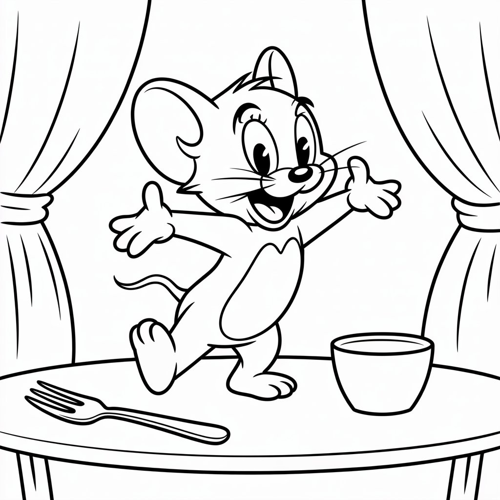 coloring page of a mouse