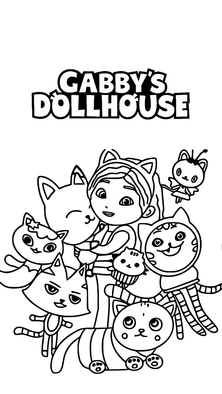 gabby dollhouse coloring page