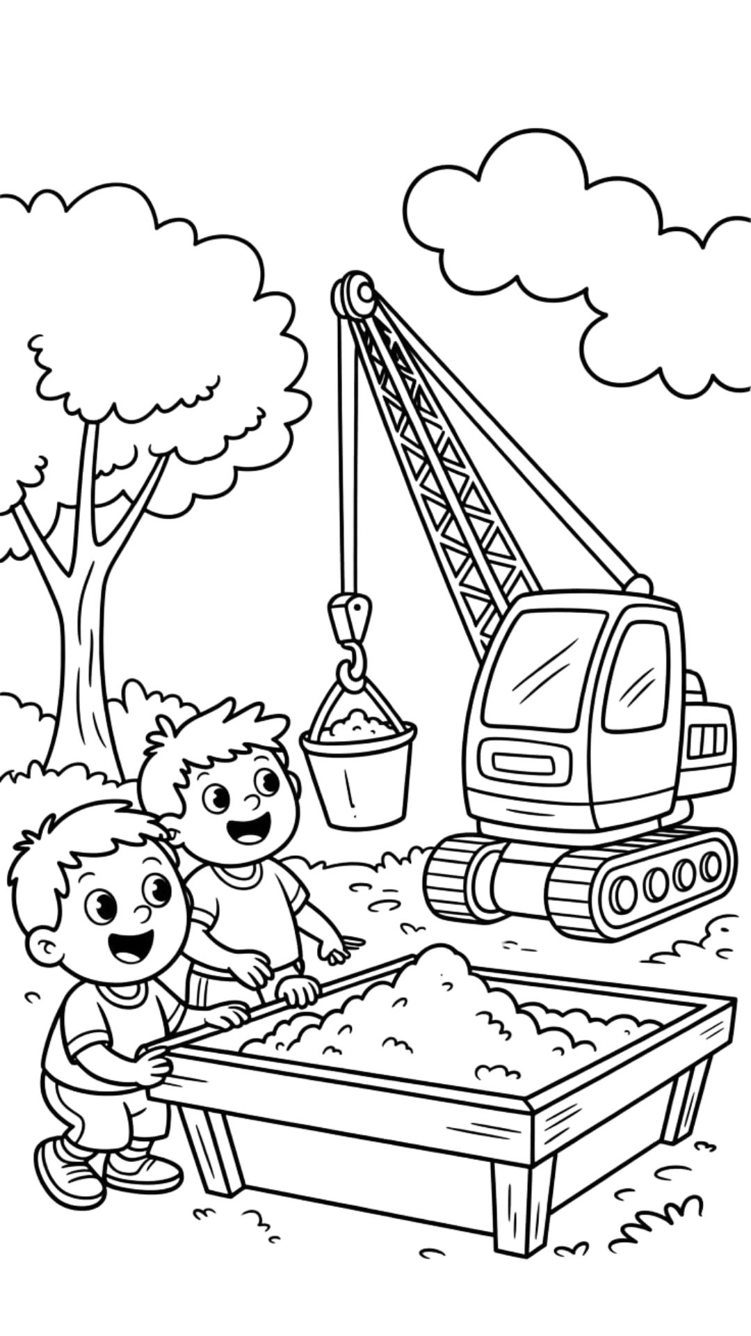 Big Construction Crane Coloring Page