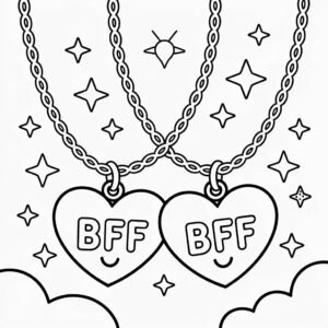 two bff coloring pages