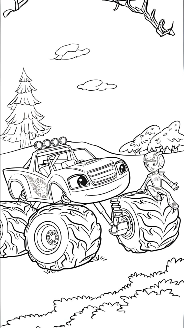 blaze coloring pages