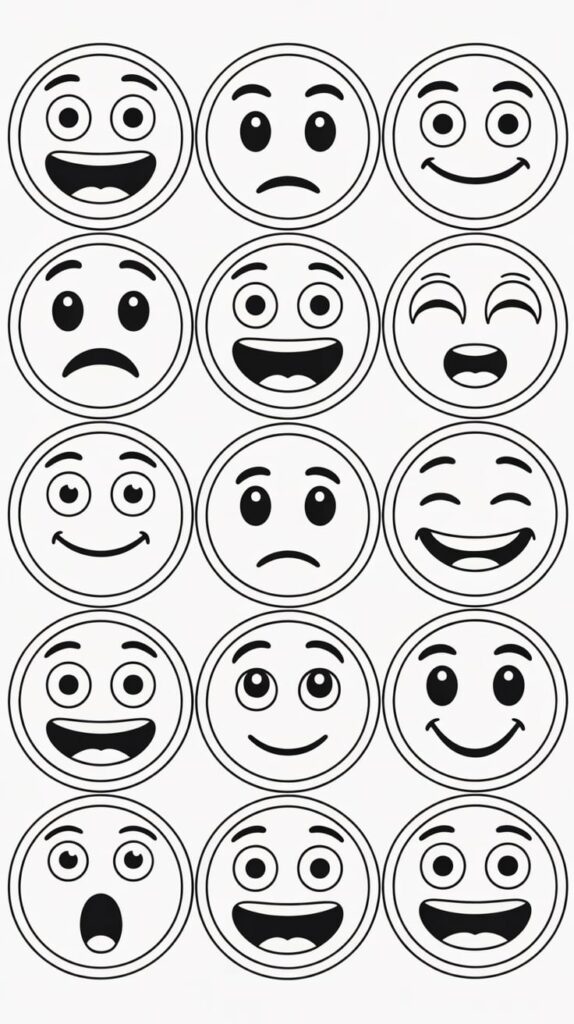 emoji coloring sheets