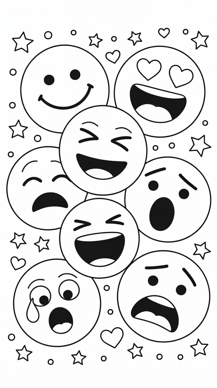 coloring pages emojis