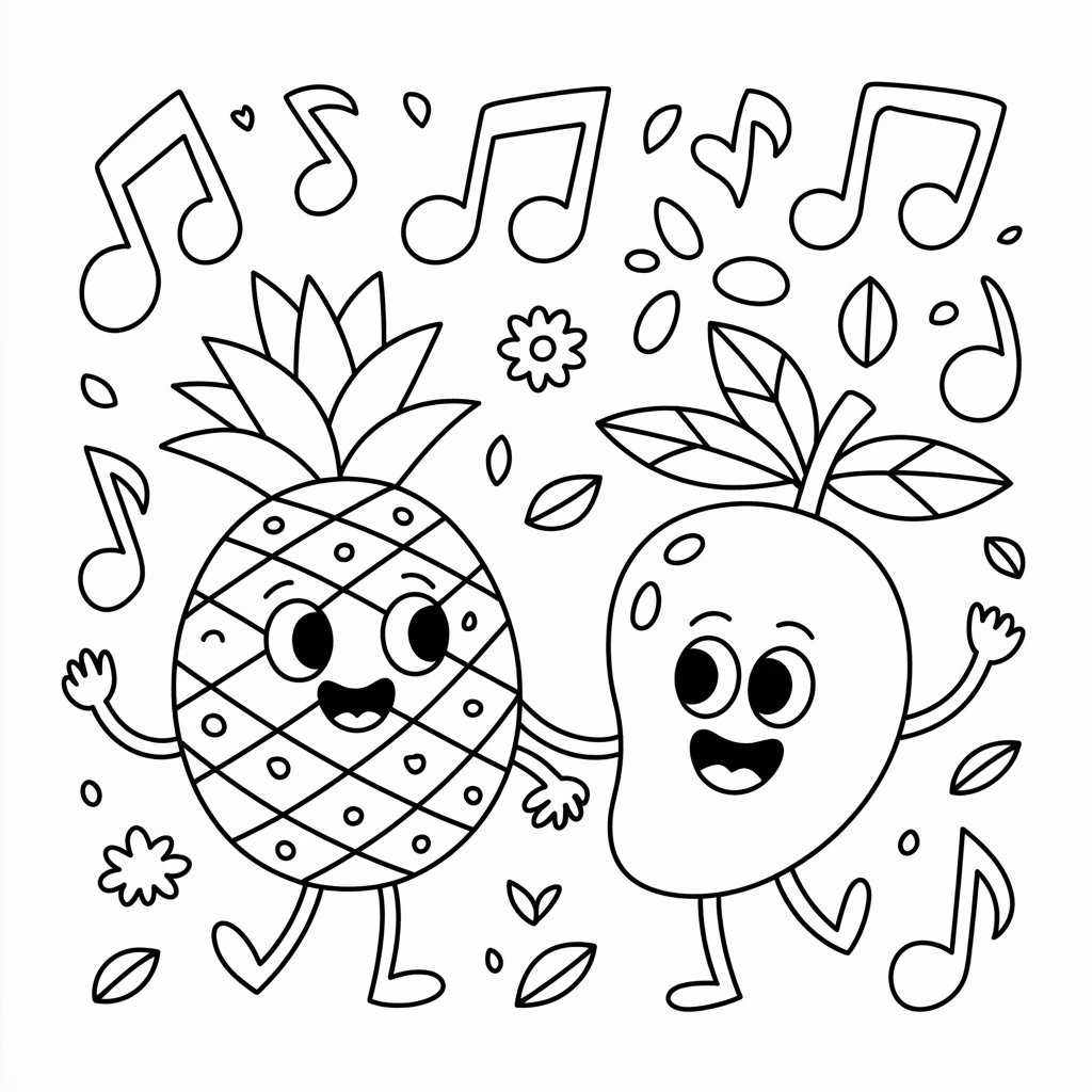 coloring pages with fruit