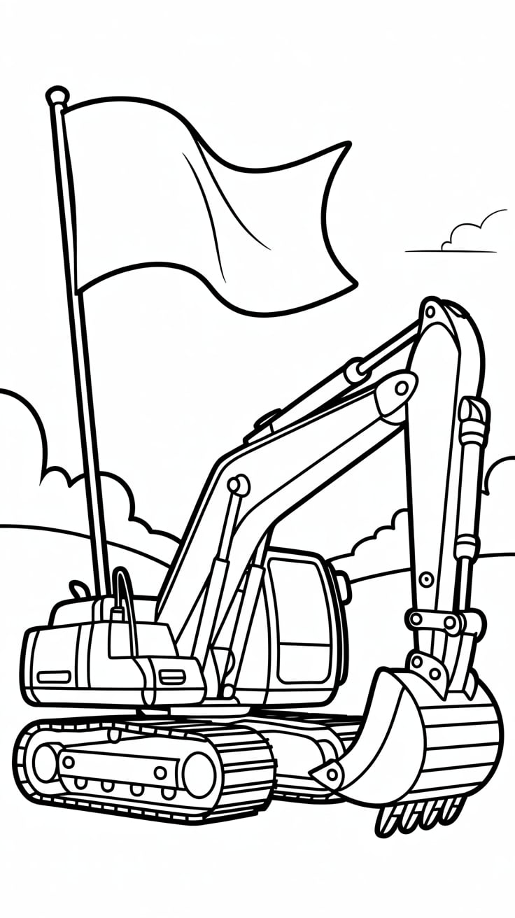 free printable excavator coloring pages