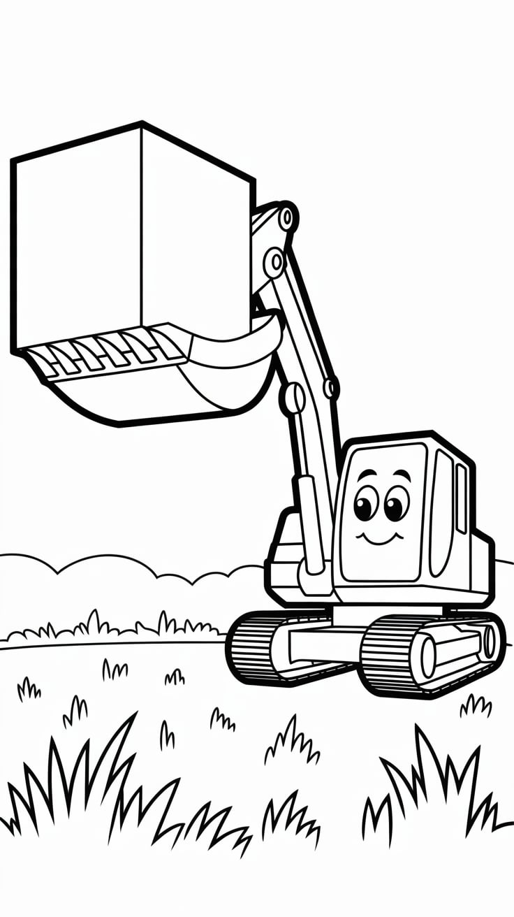 excavator color page