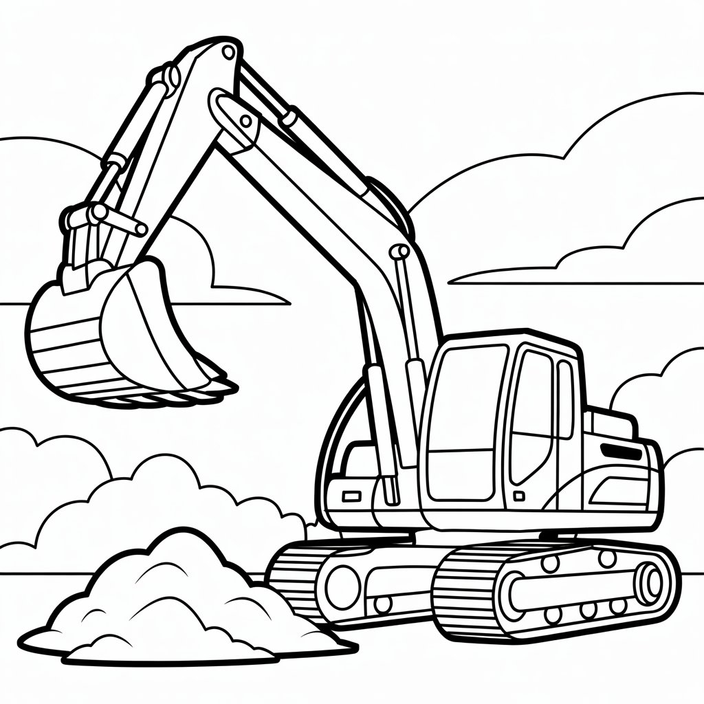 excavator coloring pages
