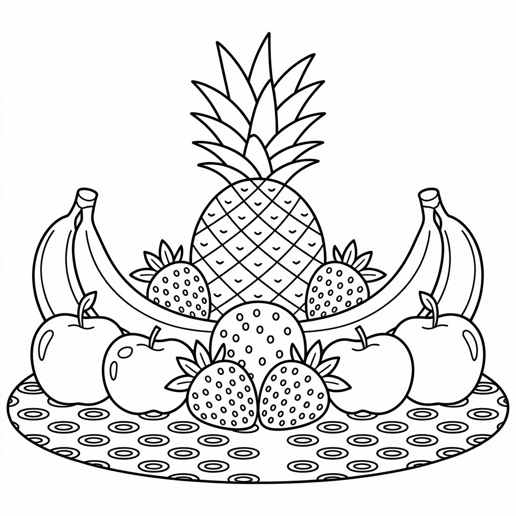 fruit and veggie coloring pages