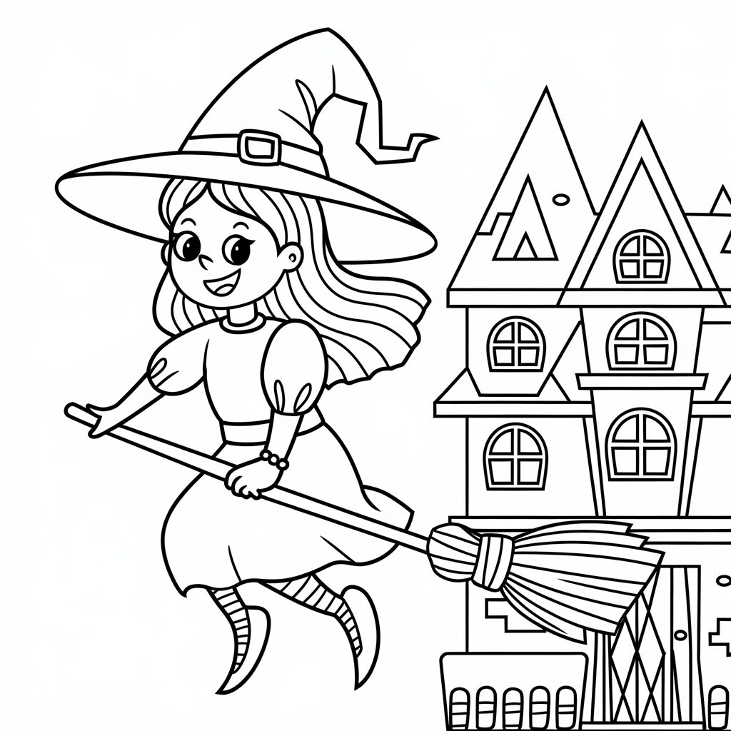 halloween witch coloring pages