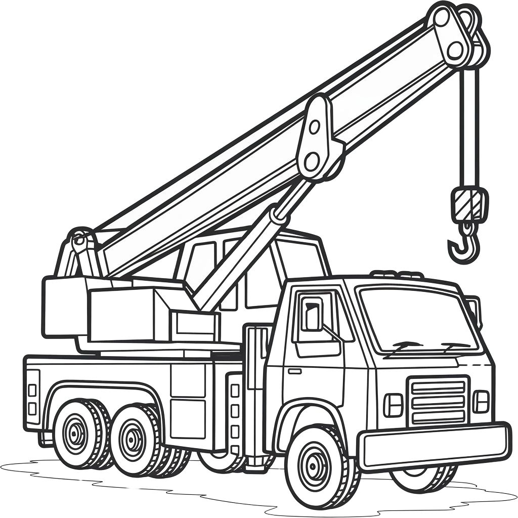 crane truck coloring pages