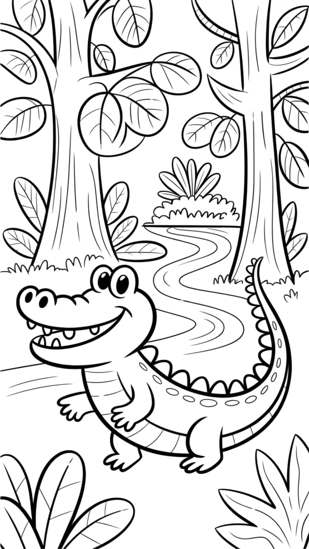 free crocodile coloring pages