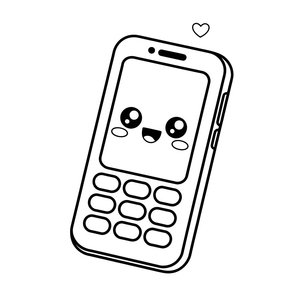 mobile phone coloring pages