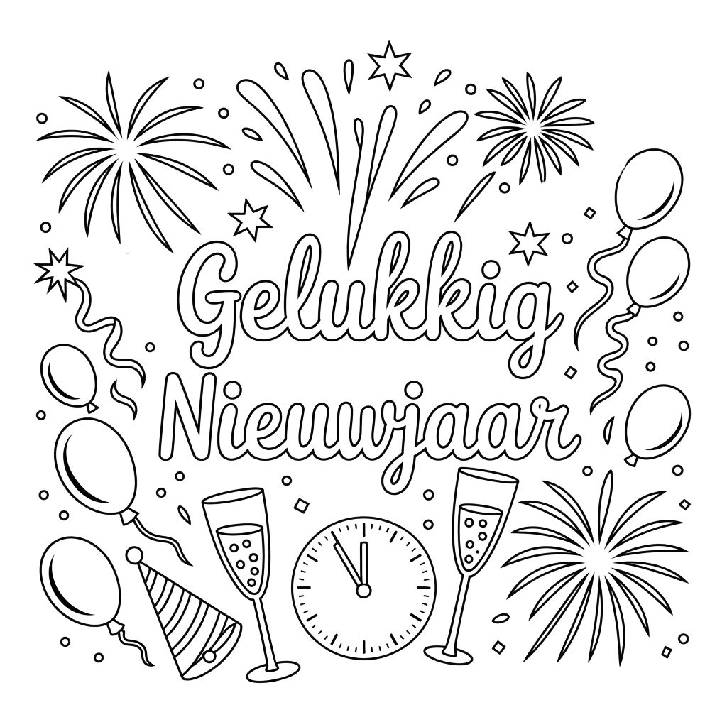 happy new year coloring pages printable