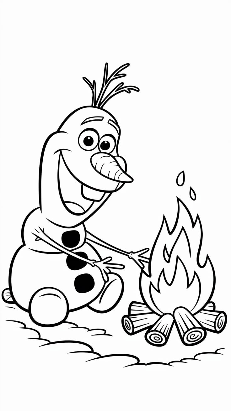 coloring page of olaf