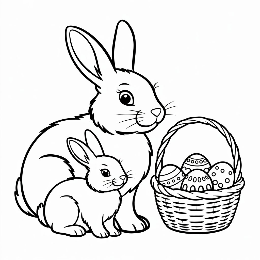 bunny easter coloring page