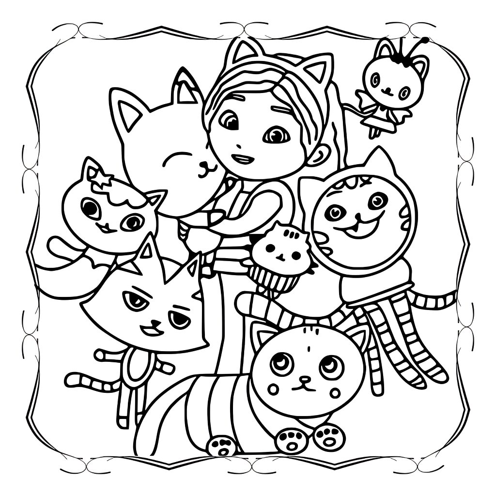 gabby's dollhouse coloring pages gabby