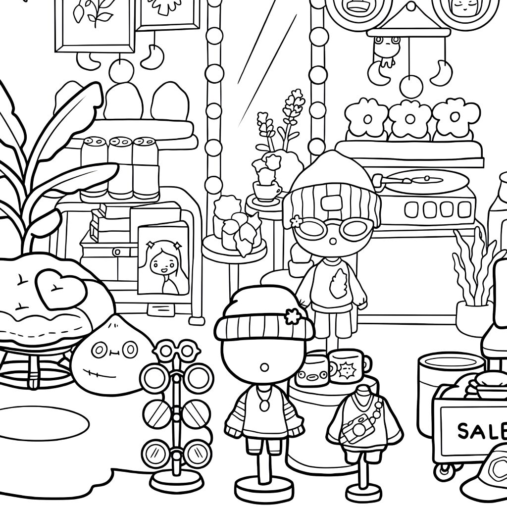 paper doll house toca boca coloring pages