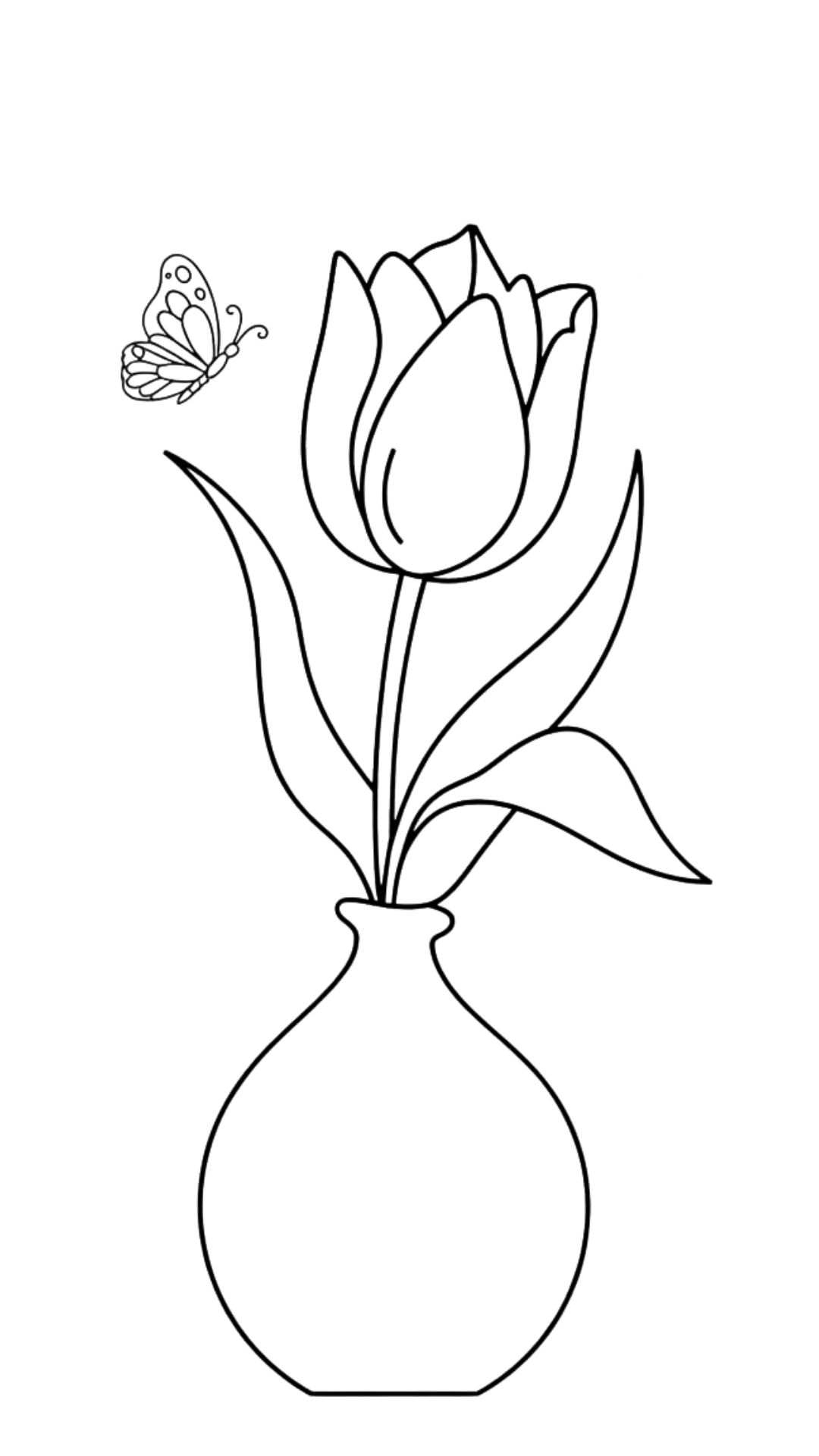 tulips coloring sheet