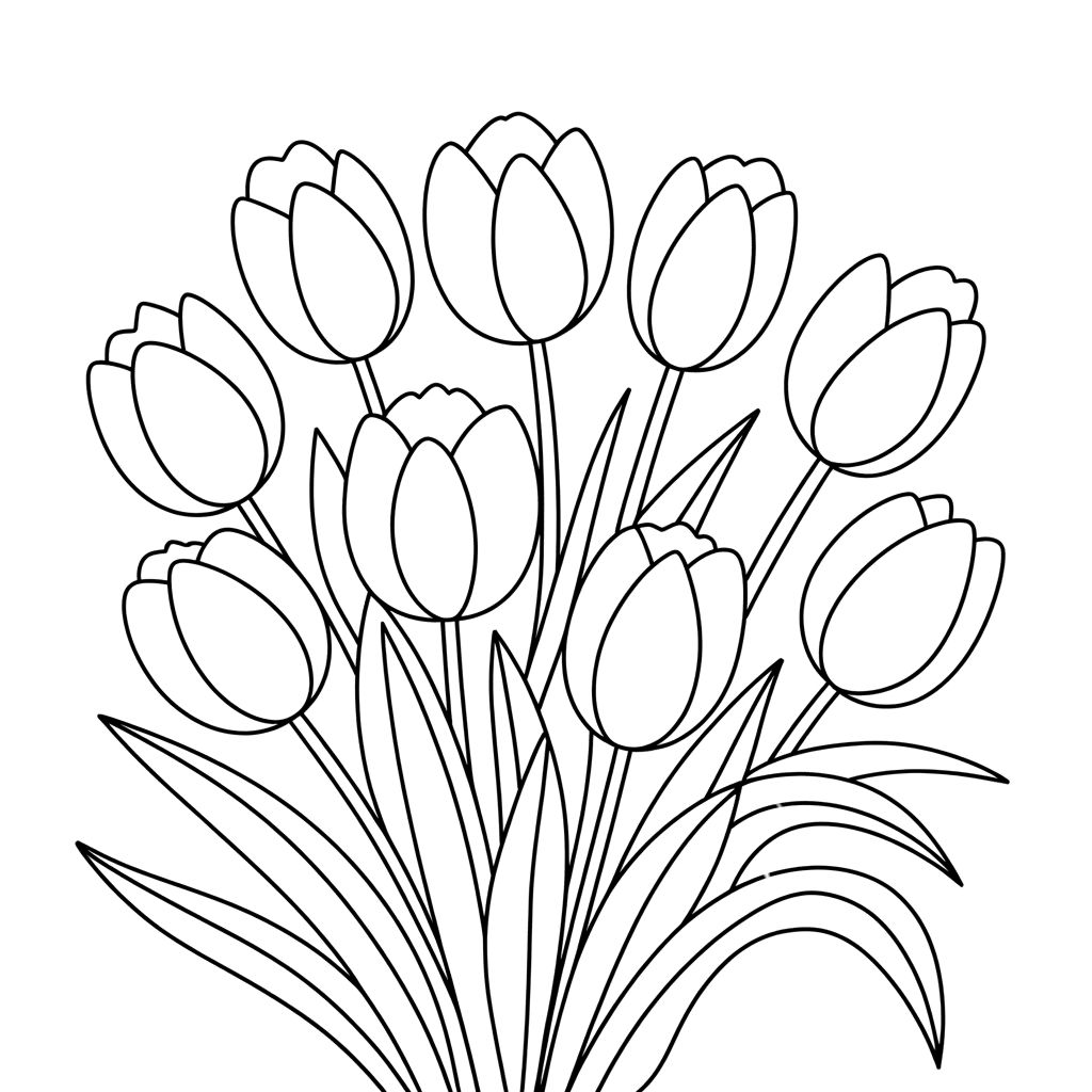tulip coloring page