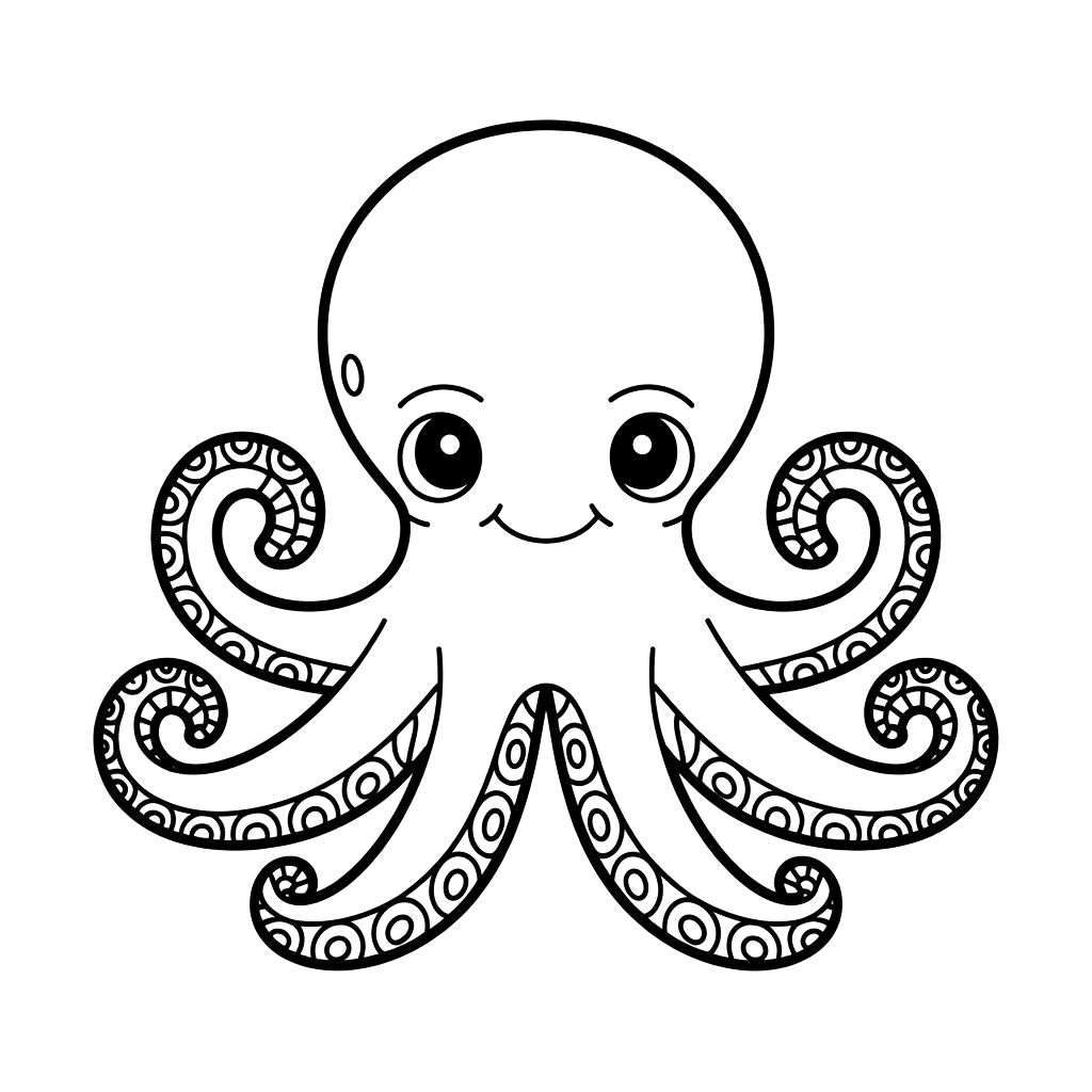 cute octopus coloring page