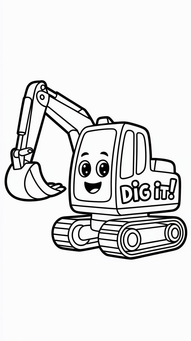 preschool excavator coloring page