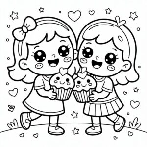 best friends coloring pages
