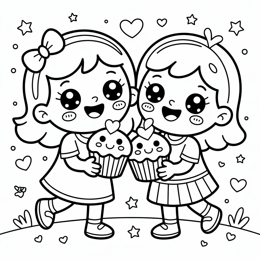 best friends coloring pages