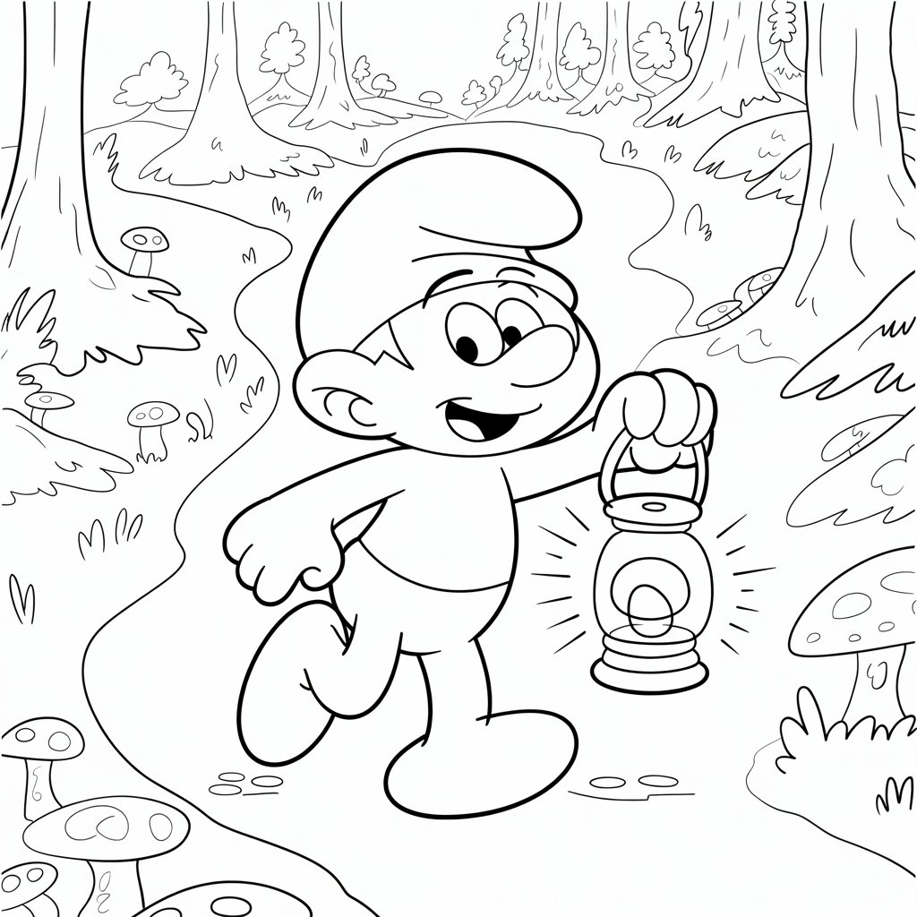 smurf coloring book pages