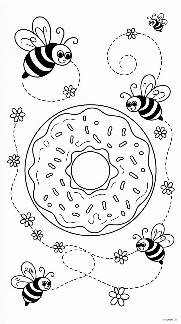 coloring page donut