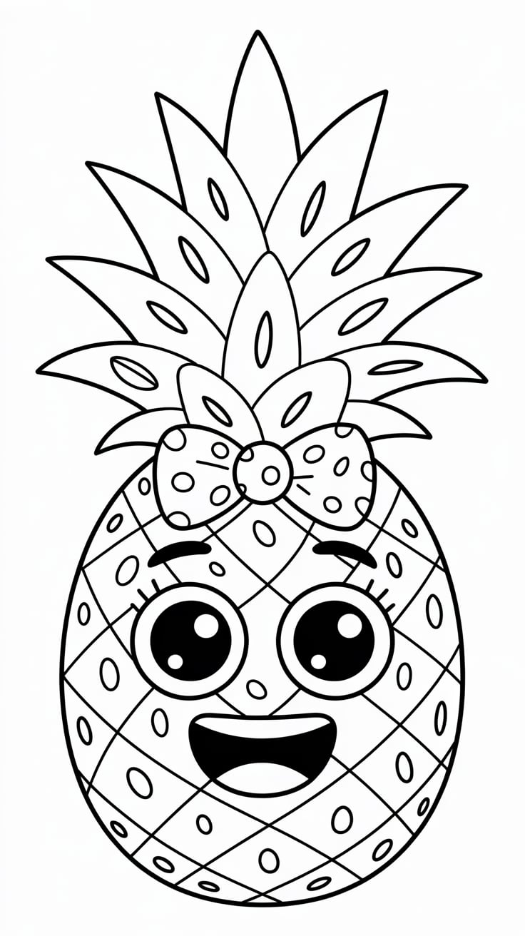 cute fruit coloring pages