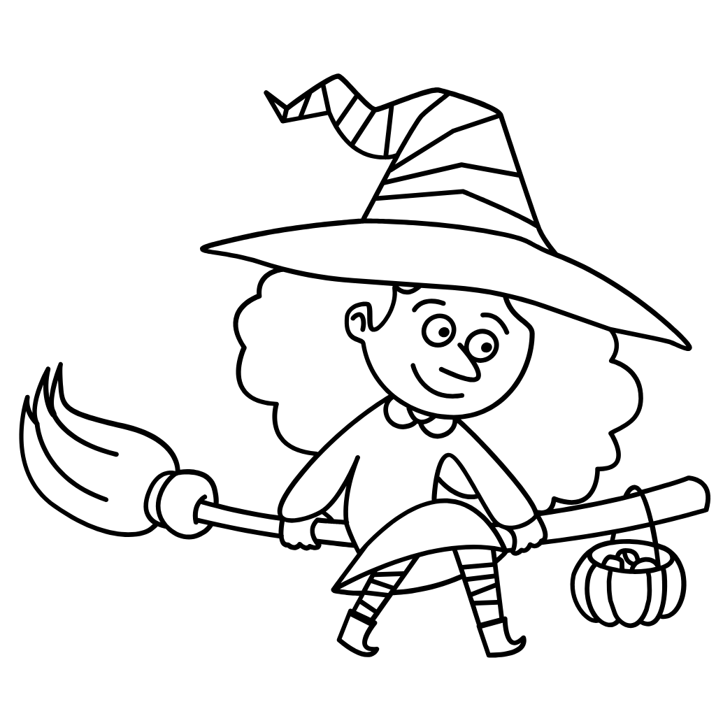 cute witch coloring pages