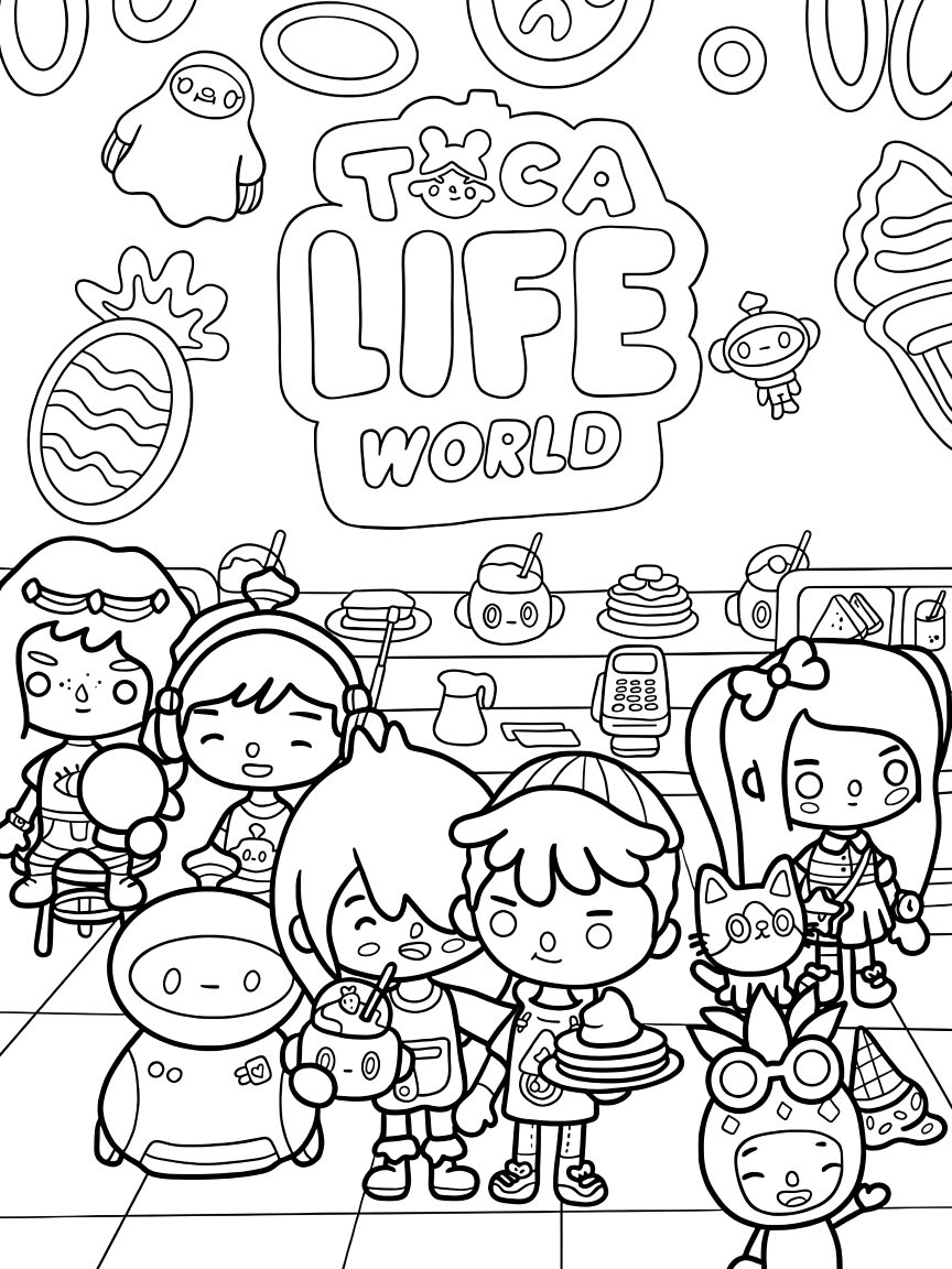 toca boca coloring pages room