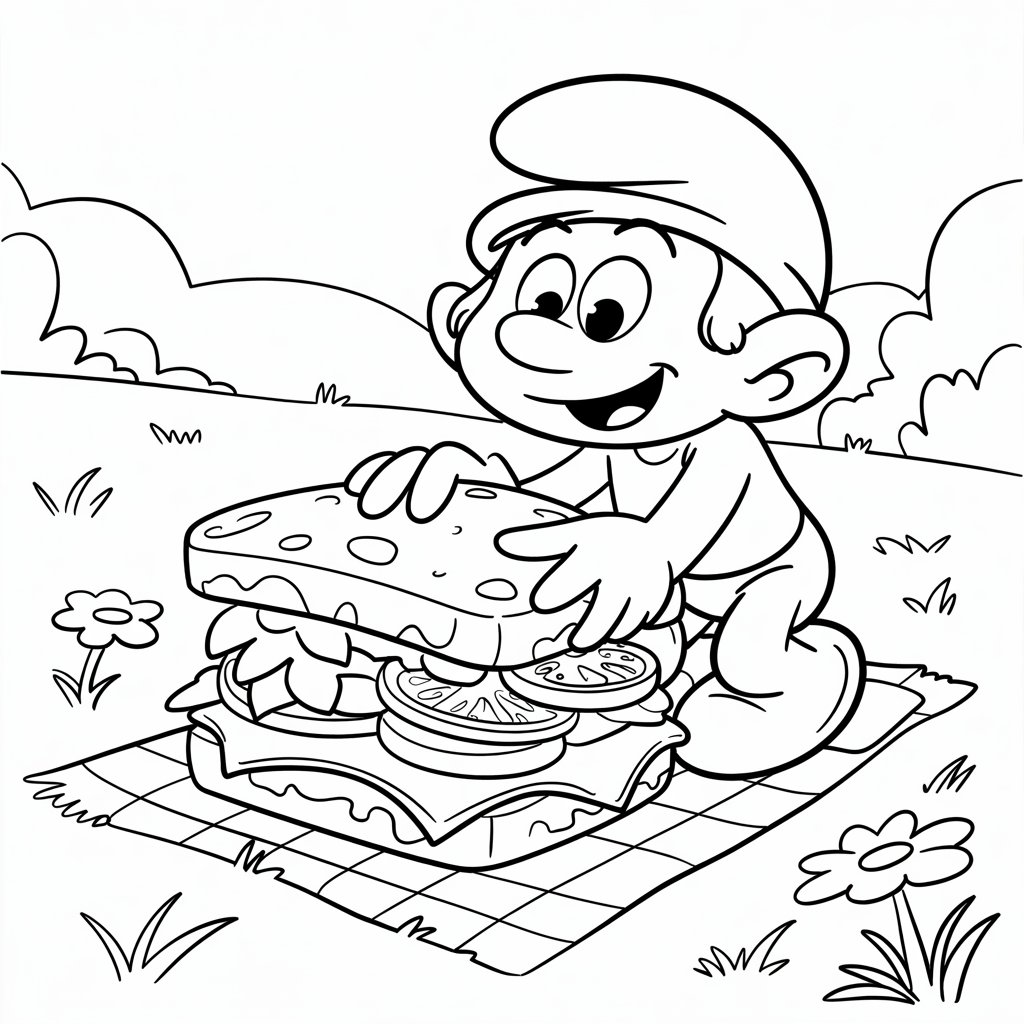 smurf coloring book pages
