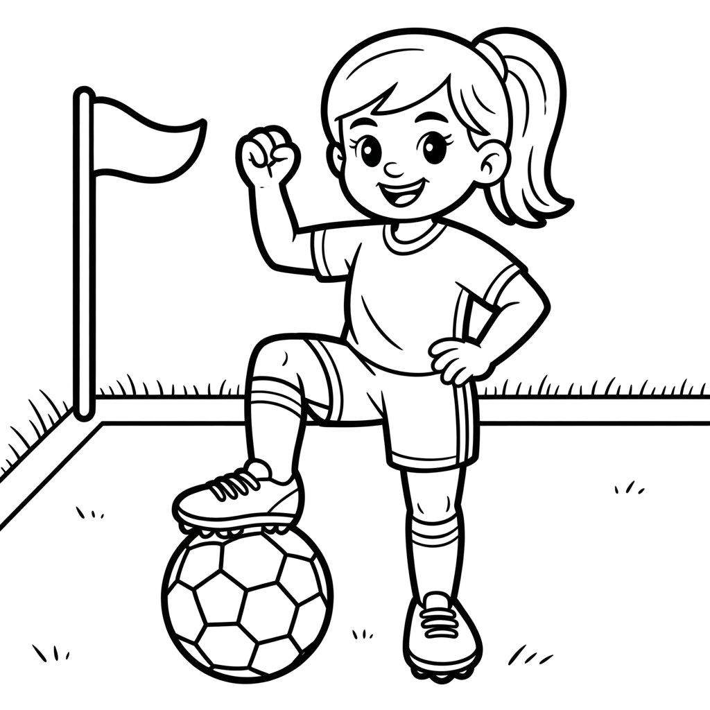 coloring page of a football player