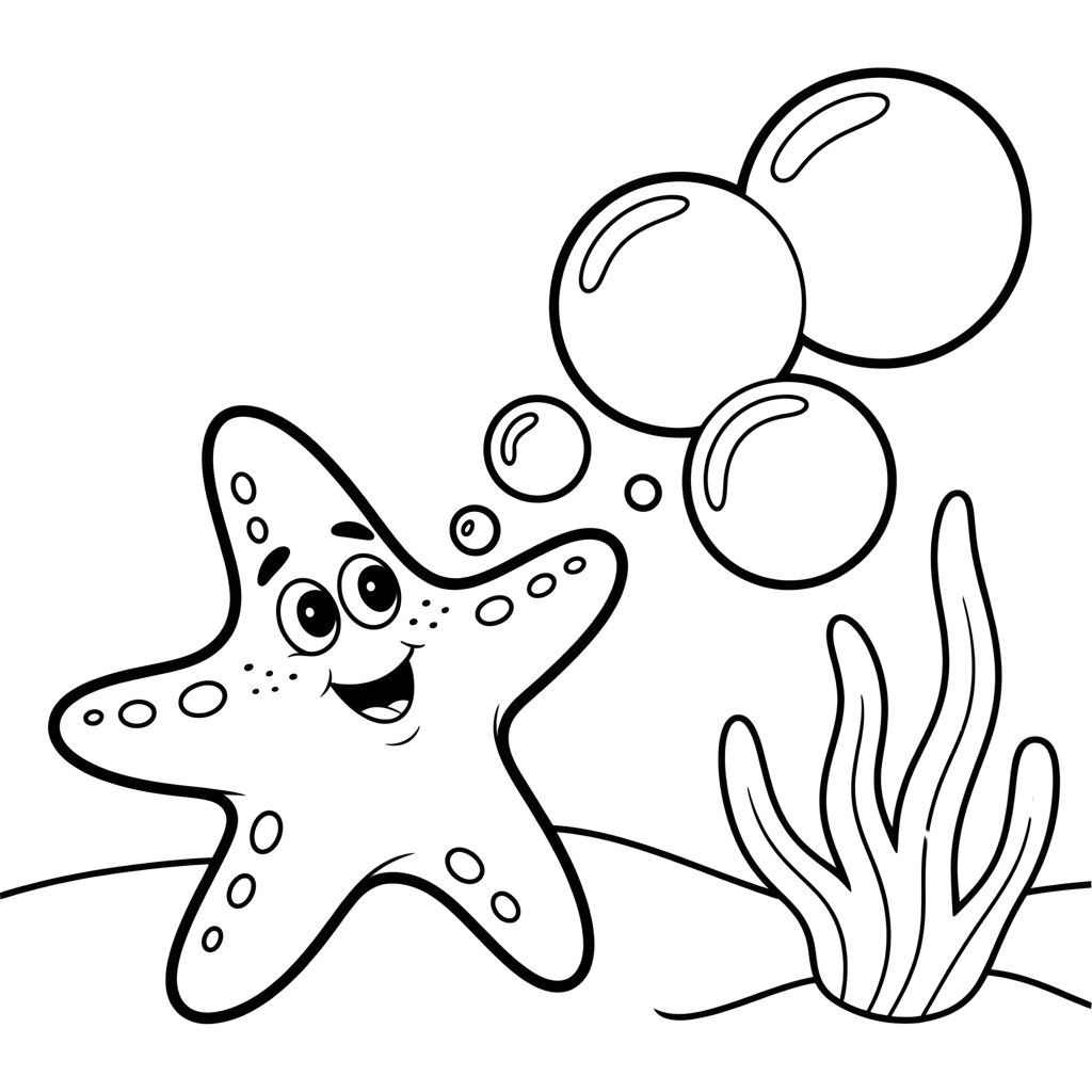 starfish coloring book page